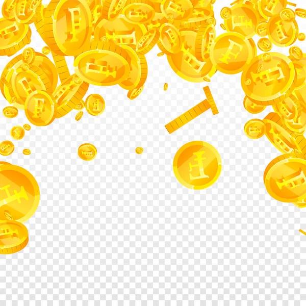 Swiss Franc Coins Falling Gold Scattered Chf Coins Switzerland Money — Vector de stoc