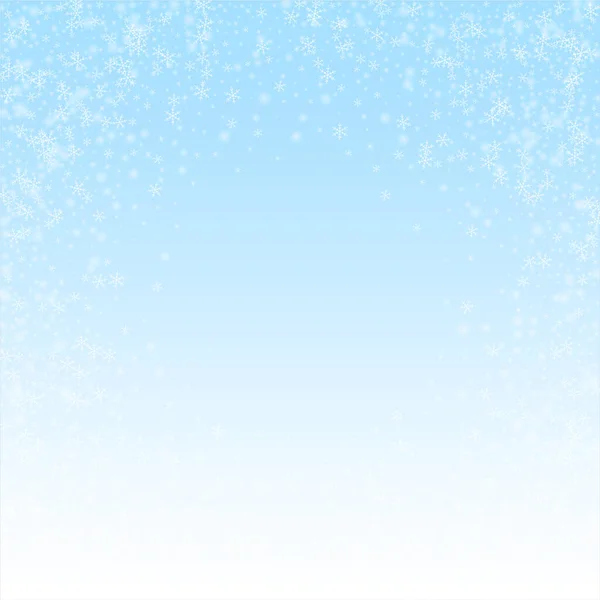 Christmas Falling Snow Background Subtle Flying Snow Flakes Stars Festive — Vettoriale Stock