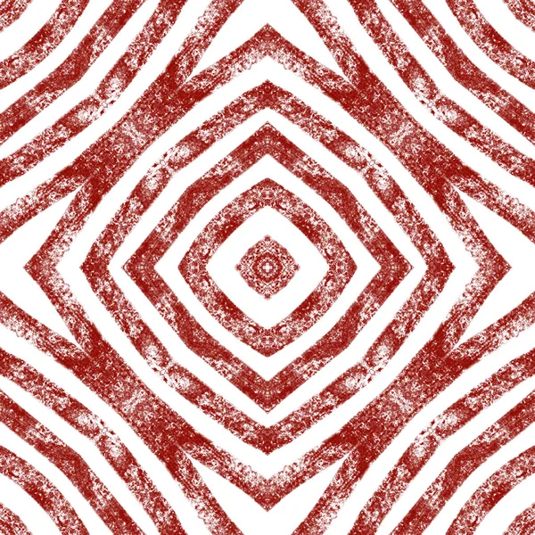 Exotic seamless pattern. Wine red symmetrical kaleidoscope background. Textile ready gorgeous print, swimwear fabric, wallpaper, wrapping. Summer swimwear exotic seamless design.
