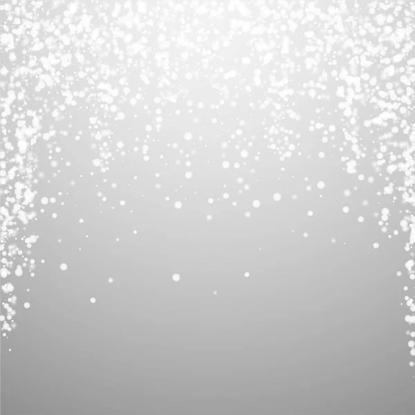 Christmas Falling Snow Background Subtle Flying Snow Flakes Stars Festive — Stockvector