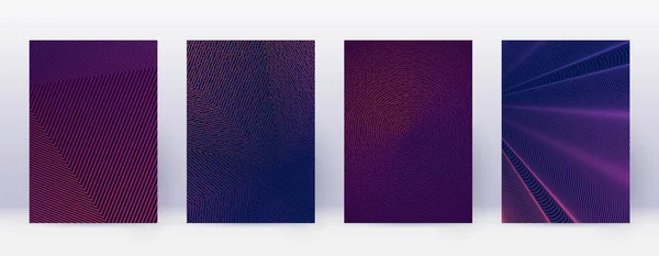 Kunst Visitekaartje Abstracte Lijnen Moderne Brochure Template Violette Levendige Gradiënten — Stockvector