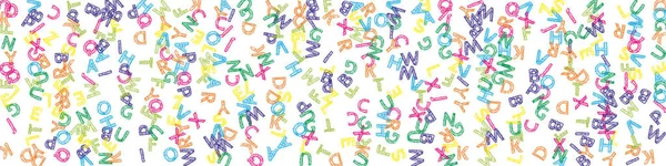 Caindo Letras Língua Inglesa Desenho Colorido Palavras Voadoras Alfabeto Latino — Vetor de Stock