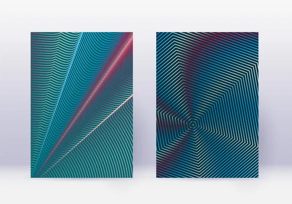 Ensemble Gabarits Couverture Lignes Abstraites Présentation Brochure Moderne Gradients Demi — Image vectorielle