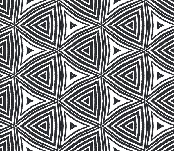 Padrão Geométrico Sem Costura Preto Simétrico Caleidoscópio Fundo Têxtil Pronto — Fotografia de Stock