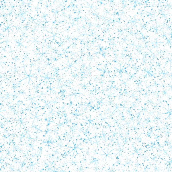 Mão Desenhado Flocos Neve Padrão Sem Costura Natal Flying Snow — Fotografia de Stock