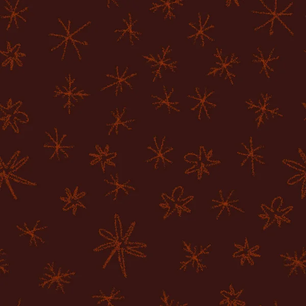 Hand Drawn Snowflakes Christmas Seamless Pattern. Subtle Flying Snow Flakes on chalk snowflakes Background. Attractive chalk handdrawn snow overlay. Beautiful holiday season decoration.