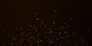 Christmas falling snow background. Subtle flying snow flakes and stars. Festive winter silver snowflake overlay template. Vector illustration