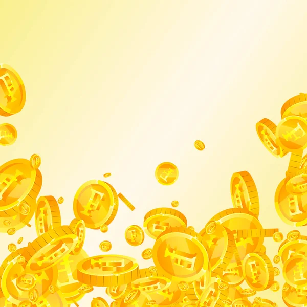 Swiss Franc Coins Falling Gold Scattered Chf Coins Switzerland Money — Image vectorielle