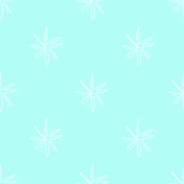 Hand Drawn Snowflakes Christmas Seamless Pattern. Subtle Flying Snow Flakes on chalk snowflakes Background. Awesome chalk handdrawn snow overlay. Sightly holiday season decoration.