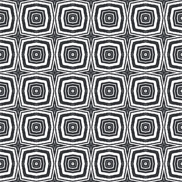Mosaic Seamless Pattern Black Symmetrical Kaleidoscope Background Textile Ready Bewitching — Stock Photo, Image