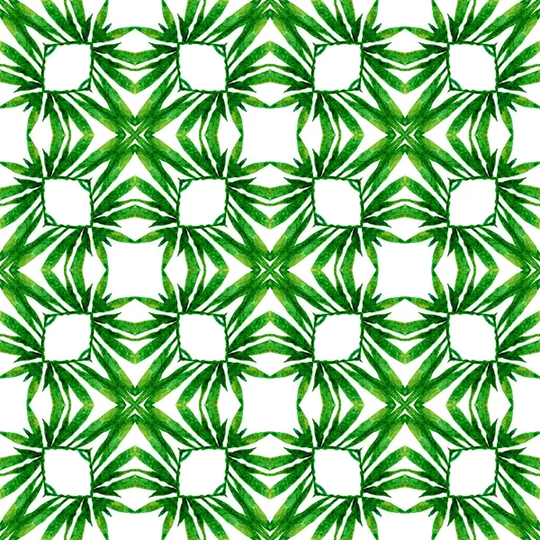 Handgezeichnete Tropische Nahtlose Grenze Grünes Neugieriges Boho Chic Sommerdesign Textilfertiger — Stockfoto