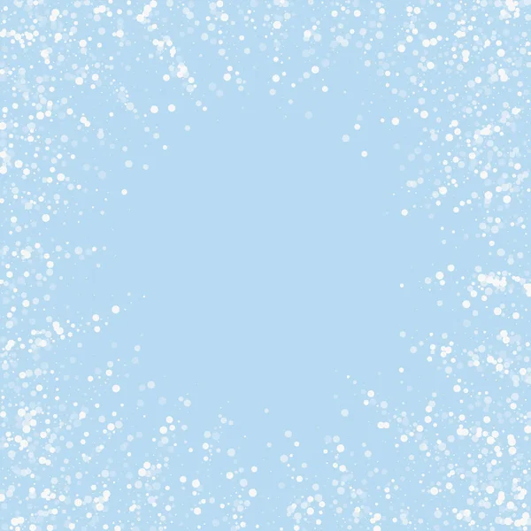 Красивый Снегопад Рождественский Фон Тонкие Летящие Снежинки Звезды Голубом Фоне — стоковый вектор