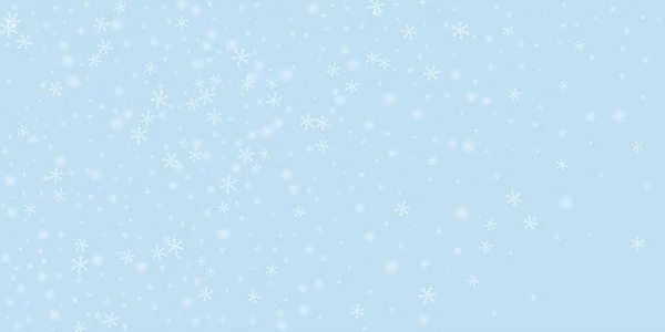 Snowfall Overlay Christmas Background Subtle Flying Snow Flakes Stars Light — Stock Vector