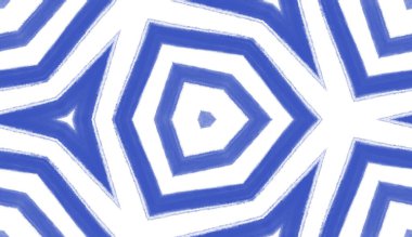 Dokulu çizgili desen. İndigo simetrik kaleydoskop arka planı. Tekstil hazır radyan baskı, mayo kumaş, duvar kağıdı, ambalaj. Moda desenli çizgiler tasarımı.