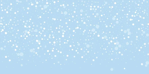 Sníh Překrývá Vánoční Pozadí Jemné Létající Sněhové Vločky Hvězdy Světle — Stockový vektor