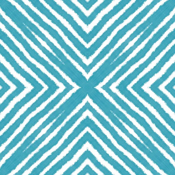 Exotisch Naadloos Patroon Turkoois Symmetrische Caleidoscoop Achtergrond Textiel Klaar Buitengewone — Stockfoto