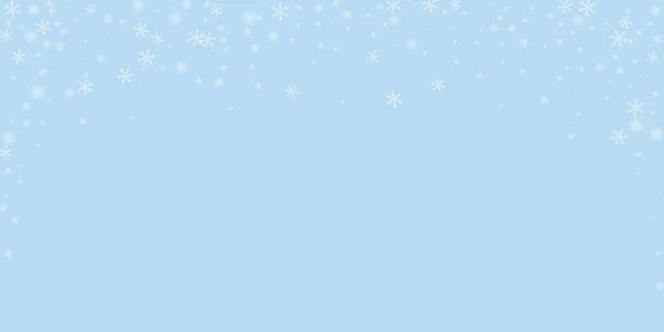 Падаючі Сніжинки Різдвяний Фон Тонкі Літаючі Снігові Пластівці Зірки Світло — стоковий вектор