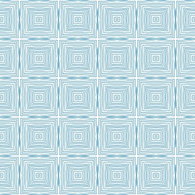 Etnik elle boyanmış desen. Mavi simetrik kaleydoskop. Yazlık elbise, elle boyanmış fayans. Tekstil hazır ilahi baskı, mayo kumaş, duvar kağıdı, ambalaj..