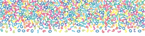 Renkli Çizim Numaraları Düşüyor Uçan Parmaklarla Matematik Çalışma Konsepti Beyaz — Stok Vektör