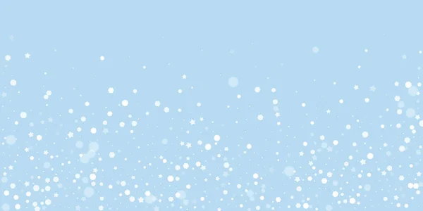 Magie Tombant Neige Fond Noël Flocons Neige Volants Subtils Étoiles — Image vectorielle