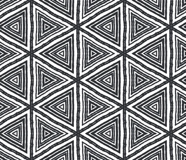Striped hand drawn pattern. Black symmetrical kaleidoscope background. Textile ready delightful print, swimwear fabric, wallpaper, wrapping. Repeating striped hand drawn tile.