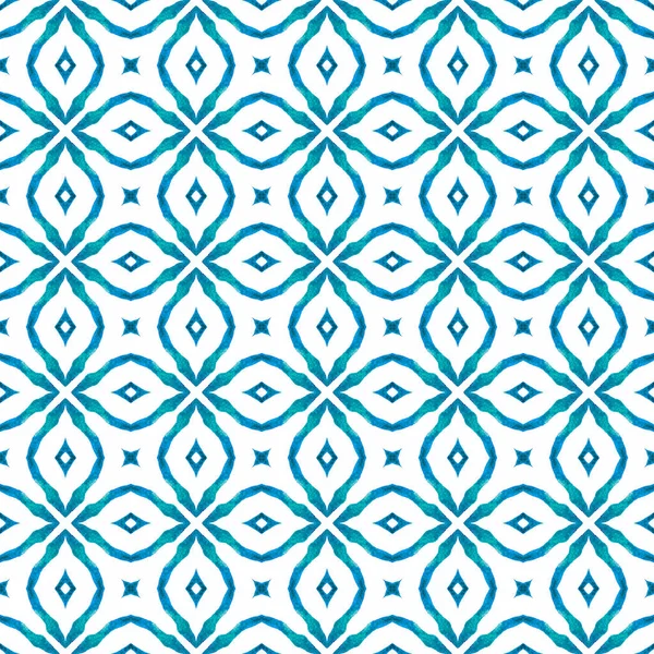 Tropical seamless pattern. Blue fine boho chic summer design. Hand drawn tropical seamless border. Textile ready delightful print, swimwear fabric, wallpaper, wrapping.