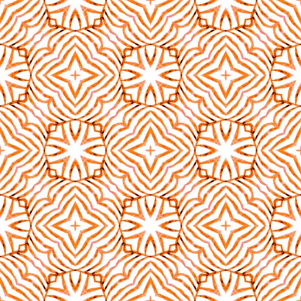 Repeating striped hand drawn border. Orange beautiful boho chic summer design. Textile ready bizarre print, swimwear fabric, wallpaper, wrapping. Striped hand drawn design.
