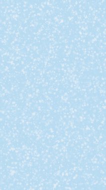 Yılbaşı arkaplanında kar taneleri yağıyor. Hafif uçan kar taneleri ve açık mavi kış arka planındaki yıldızlar. Çok güzel düşen kar taneleri. Dikey vektör illüstrasyonu.