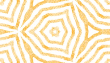 Tekrar eden mayo tasarımı. Sarı simetrik kaleydoskop arka planı. Tekstil hazır güçlü baskı, mayo kumaş, duvar kağıdı, ambalaj. Yaz şapkası süsleme deseni.