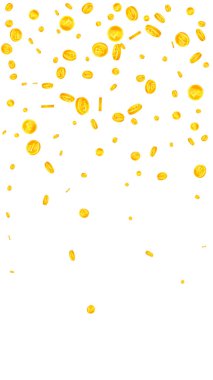 Swiss franc coins falling. Gold scattered CHF coins. Switzerland money. Jackpot wealth or success concept. Vector illustration.