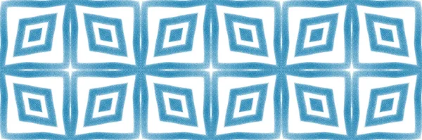 Medaillon Naadloze Grens Blauwe Symmetrische Caleidoscoop Achtergrond Bizarre Decoratieve Design — Stockfoto