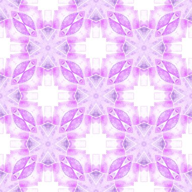 Tekstil hazır olağanüstü baskı, mayo kumaş, duvar kağıdı, ambalaj. Mor şekilli boho şık yaz tasarımı. Yaz, egzotik, pürüzsüz sınır. Egzotik, pürüzsüz desen.