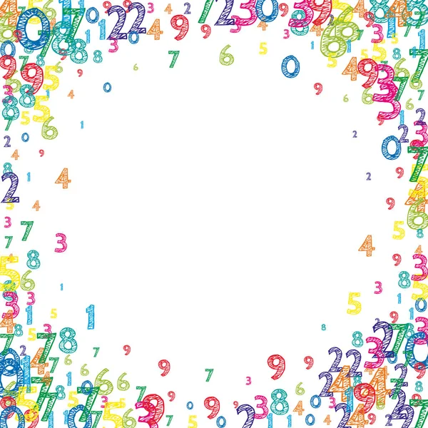 Caída Coloridos Números Ordenados Concepto Estudio Matemático Con Dígitos Voladores — Archivo Imágenes Vectoriales