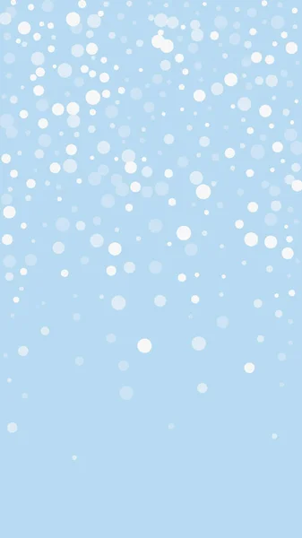 Vackra Snöfall Jul Bakgrund Subtila Flygande Snöflingor Och Stjärnor Ljusblå — Stock vektor