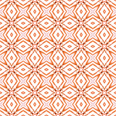 Organik fayans. Turuncu silinmez boho şık yaz tasarımı. Tekstil hazır baş döndürücü baskılar, mayo kumaş, duvar kağıdı, ambalaj. Moda organik yeşil kenar.