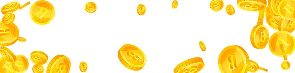 Bitcoin Πτώση Νομισμάτων Cryptocurrency Διάσπαρτα Χρυσά Νομίσματα Btc Συνάλλαγμα Μεγάλη — Διανυσματικό Αρχείο