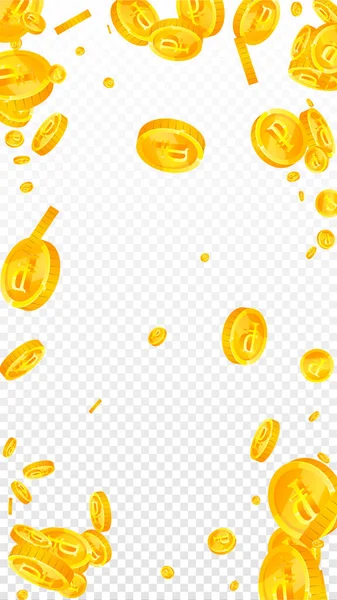 Russian Ruble Coins Falling Scattered Gold Rub Coins Russia Money — Stock Vector