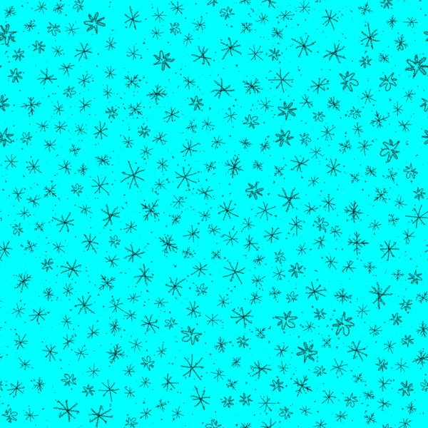 Fiocchi Neve Disegnati Mano Natale Senza Soluzione Continuità Pattern Fiocchi — Foto Stock