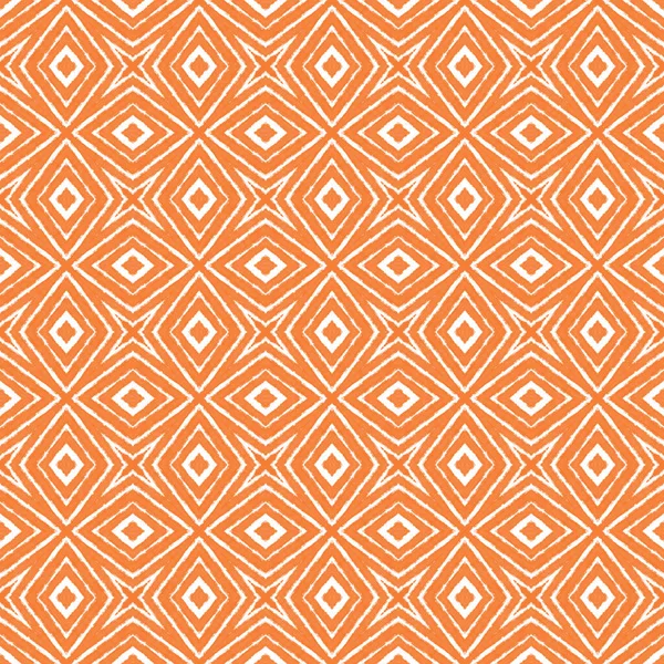 Tiled Watercolor Pattern Orange Symmetrical Kaleidoscope Background Hand Painted Tiled — Stock Photo, Image