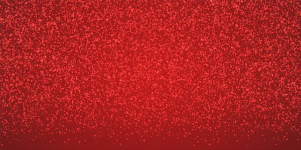 Снежный Рождественский Фон Тонкие Летающие Снежинки Звезды Рождественском Красном Фоне — стоковый вектор
