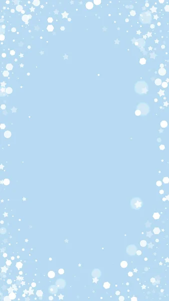 Hermoso Fondo Navidad Nevada Sutiles Copos Nieve Voladores Estrellas Telón — Vector de stock