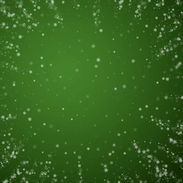 Magie Tombant Neige Fond Noël Subtiles Flocons Neige Volant Étoiles — Image vectorielle