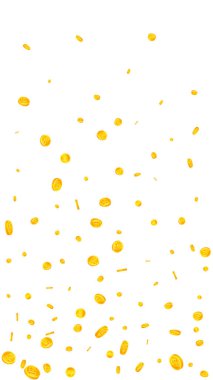 Kore bozuk paraları düştü. Dağınık altın Won paraları. Kore parası. Küresel finansal kriz konsepti. Vektör illüstrasyonu.