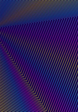 Minimum kapak tasarım şablonu. Modern broşür taslağı. Koyu mavi arkaplanda gökkuşağı renkleri var. Kusursuz moda soyut kapak tasarımı.