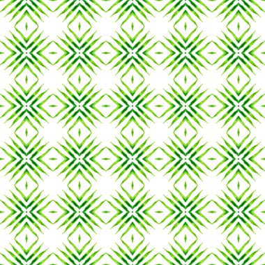 Tekrar eden çizgili el çizgisi sınırı. Yeşil büyüleyici boho şık yaz tasarımı. Tekstil hazır görkemli baskı, mayo kumaş, duvar kağıdı, ambalaj. Çizgili el çizimi tasarımı.