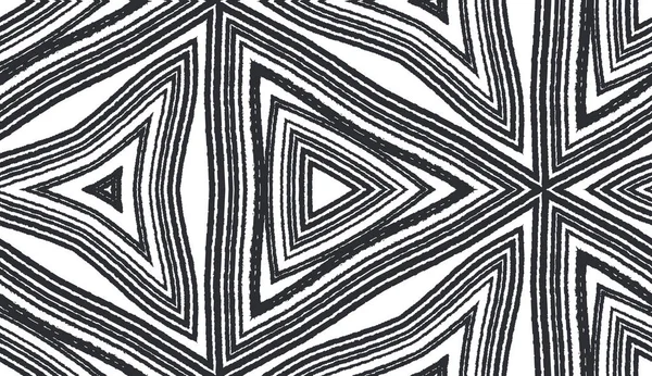 Tiled Watercolor Pattern Black Symmetrical Kaleidoscope Background Textile Ready Quaint — Stock Photo, Image