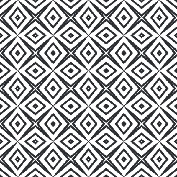 Mozaik Zökkenőmentes Minta Fekete Szimmetrikus Kaleidoszkóp Háttér Textilből Készült Minta — Stock Fotó