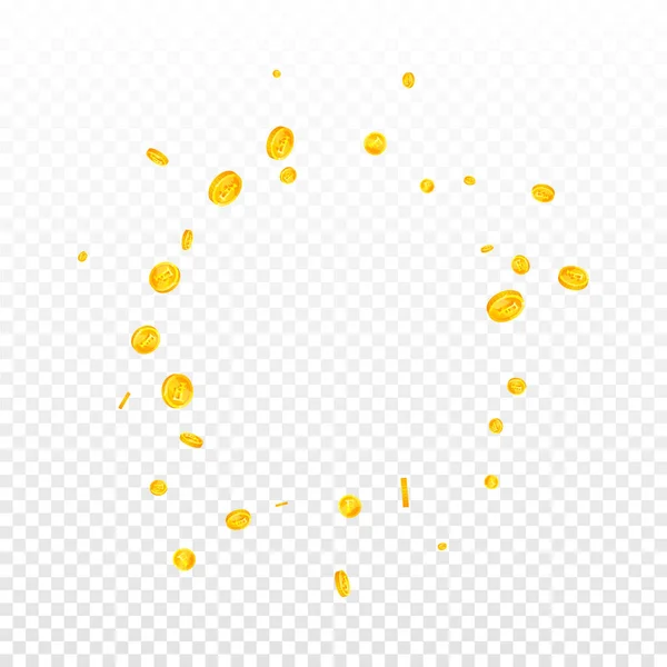 Swiss Franc Coins Falling Gold Scattered Chf Coins Switzerland Money — Vector de stock