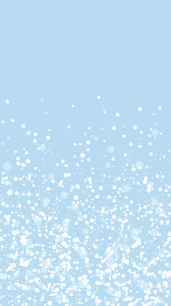 Schöne Schneefall Weihnachten Hintergrund Dezent Fliegende Schneeflocken Und Sterne Vor — Stockvektor