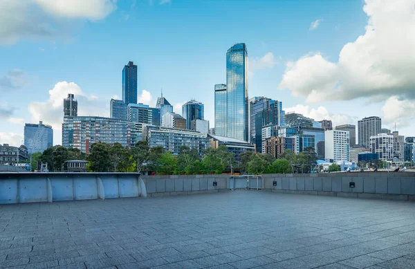 Piso Vacío Con Paisaje Urbano Moderno Melbourne —  Fotos de Stock